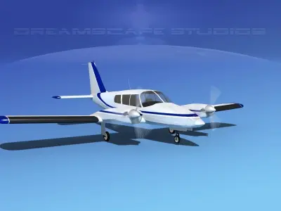 Piper PA-34 Seneca V08 3D model