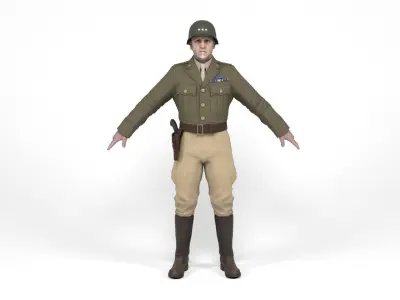 Allied General Low-poly 3D model