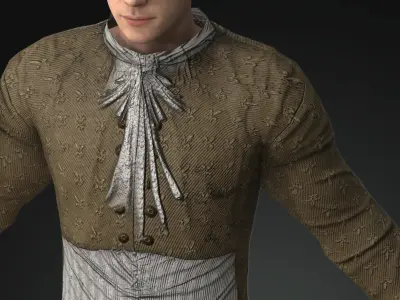 Napoleonic civilian 1812 Low-poly 3D model