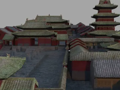 Temple Historic building Low-poly 3D model