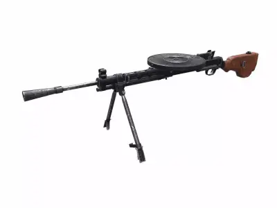 DP-28 Light Machine Gun Low-poly PBR Free low-poly 3D model