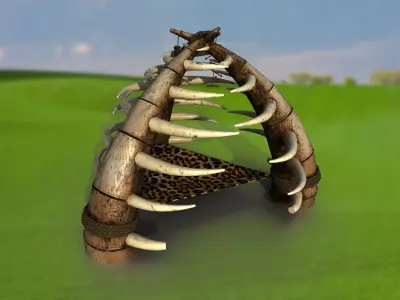 Ethnic idol from the bones of the gate PBR low-poly game ready Low-poly 3D model