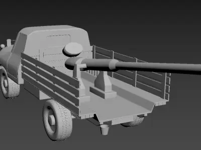 low-poly war truck 3D model