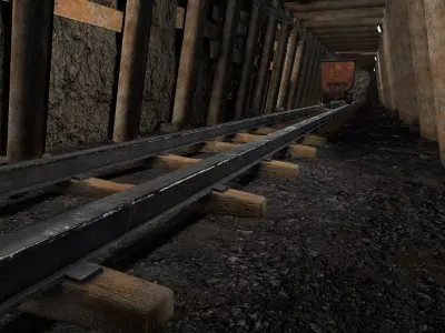 Underground Coal Mine Tunnel Low-poly 3D model