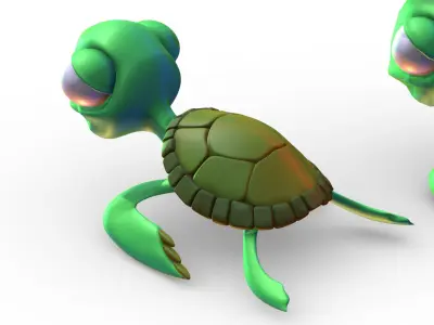Hi-Poly Subdivision 3D Model Turtle Cartoon 3D model