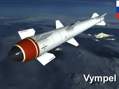 Vympel R60 Missile Low-poly 3D model