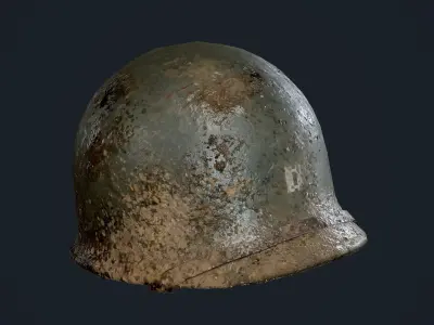 WW2 American Soldier Military Helmet Game Ready Low-poly 3D model