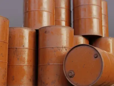 Oil Drum Low-poly 3D model