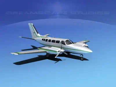 Cessna 404 Titan Courier V03 3D model