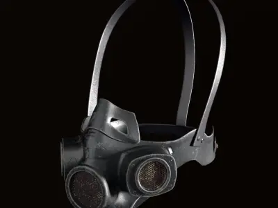 Gas mask Sci-Fi helmet 3d model military combat fantasy weapon  Low-poly 3D model