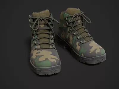 Tactical Boots Low-poly 3D model 3