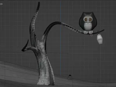 Owl cartoon Free 3D model