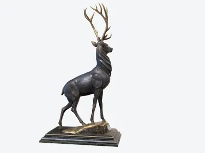 Deer Sculpture Low-poly 3D model