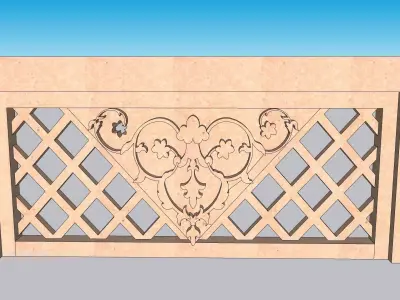 indian jodhpuri stone railing 3D model