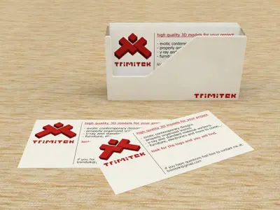 Business Card Holder Free low-poly 3D model