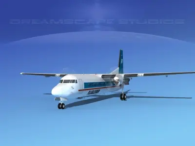Fokker F-60 Islandair 3D model