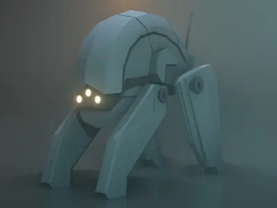 Striker Low-poly Robot rig Free low-poly 3D model