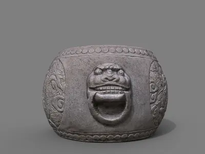 Chinese Stone Drum Low-poly 3D model
