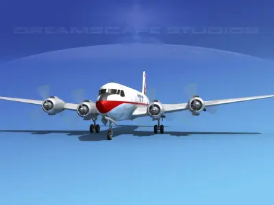 Douglas DC-6 USA First Cargo 3D model