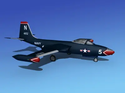 McDonnell F2H4 Banshee V04 3D model