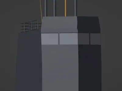 Low Poly Submarine Low-poly 3D model