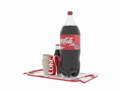cocacola products for commercial use Free low-poly 3D model