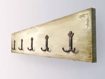 Clothes hanger - rustic style Free 3D model
