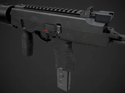 MP9 Submachine Gun Low-poly 3D model
