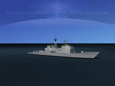 USS Valley Forge CG-50 LP Low-poly 3D model