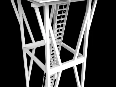 30 WATCHTOWER model basemesh Low-poly 3D model
