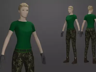 Female Military Base Mesh 3D model