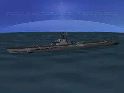 Balao Class Submarine USS Cisco SS290 3D model