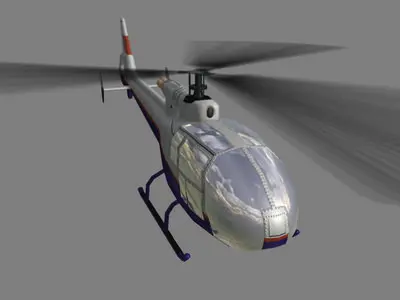 Gazelle V3 Helicopter Low-poly 3D model