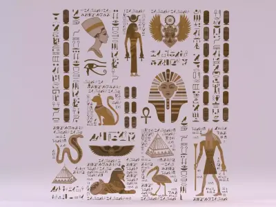 Egyptian Symbols - 044 Low-poly 3D model