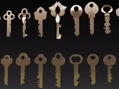 Keys Pack 3D Model Low-poly 3D model