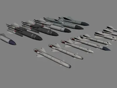 USSR rockets pack Low-poly 3D model
