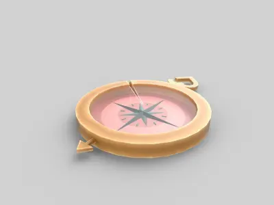 Stylized compass Low-poly 3D model