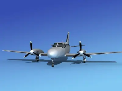 Cessna 425 Conquest I Bare Metal 3D model