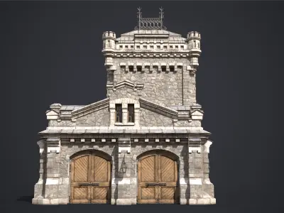Old Warehouse Castle Low-poly 3D model