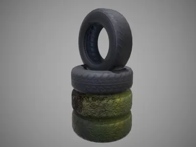 Low polyTire 01 PBR Game-ready   Low-poly 3D model