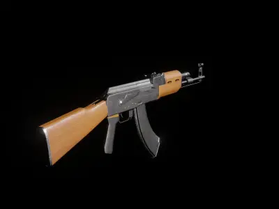 Ak47-textured-pbr material 3D model