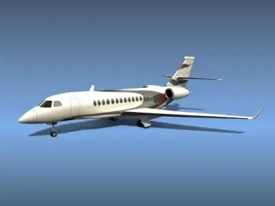 Dassault Falcon 5x private jet 3D model