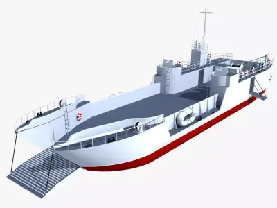 LCT Tank Landing Ship 3D model