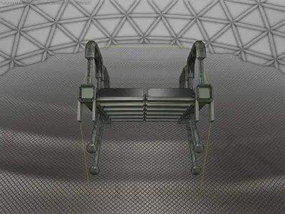 Sci-Fi Stairs - 25 - Green Version Low-poly 3D model