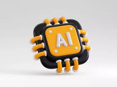 Cartoon Artificial Intelligence AI Chip Low-poly 3D model