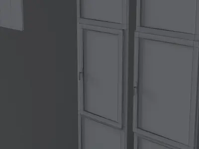 office partitions plastic partitions set Low-poly 3D model