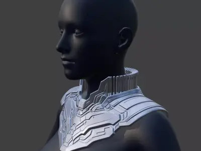 Quantum Ribbed Gorget 3D print model