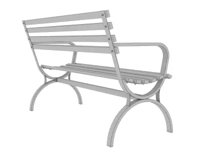 park bench 3D model purchase