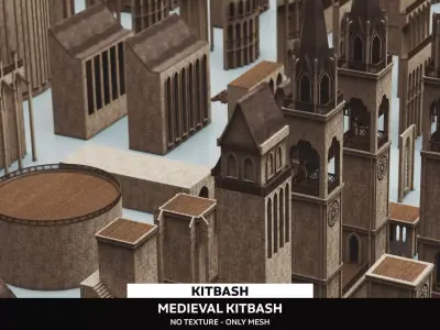 SFDEMIR Medieval Kitbash Low-poly 3D model