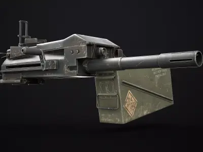 Mk 19 Grenade Launcher Game Ready Low-poly 3D model